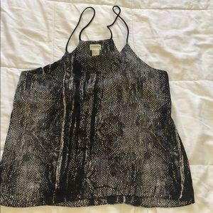 Black Snake Skin Strap Top